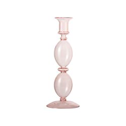 Kaarsenhouder glas roze 9 x 23 cm / Gusta